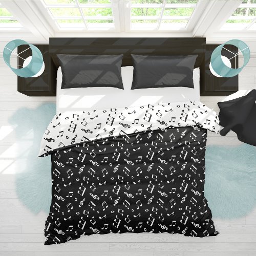 Fun Music Notes Pattern Duvet Cover