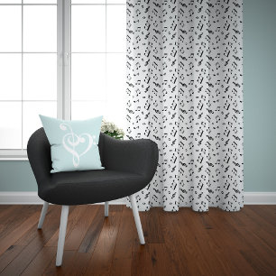 Fun Music Notes Pattern Sheer Curtains