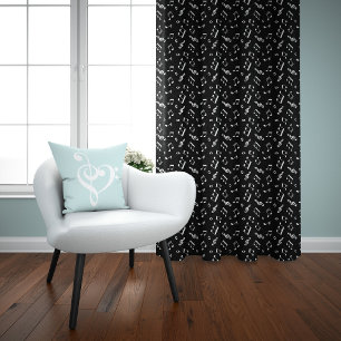 Fun Music Notes Pattern Sheer Curtains