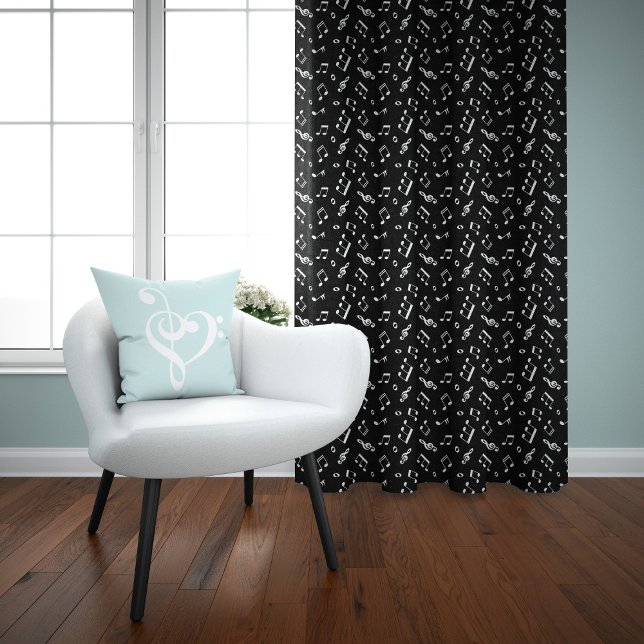Fun Music Notes Pattern Sheer Curtains (Creator Uploaded)