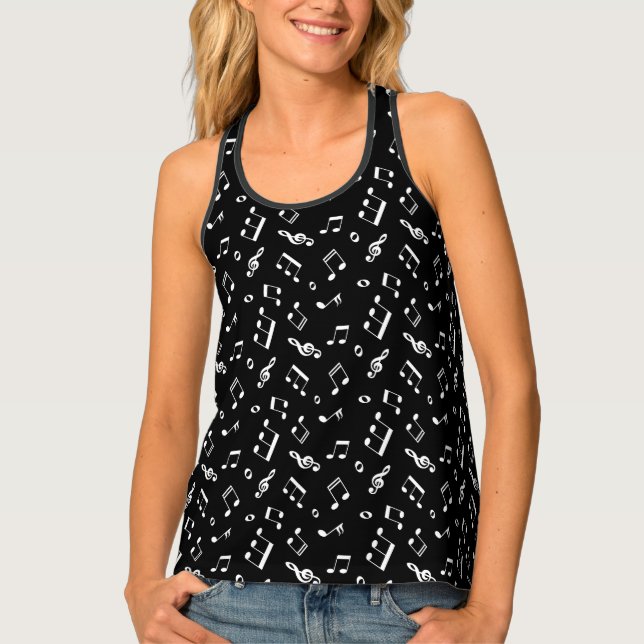 Fun Music Notes Pattern Tank Top (Front)