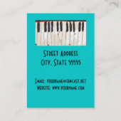 Fun musical piano business cards (Back)