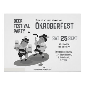 fun Musician Bavarian invite to Oktoberfest Sign