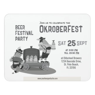 fun Musician Bavarian invite to Oktoberfest Sign