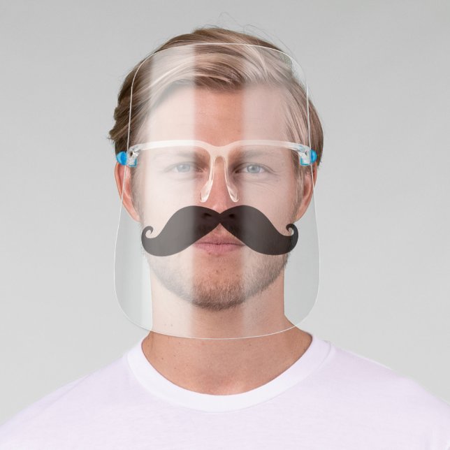 Fun Mustache Cute Facial hair Face Shield (Insitu)