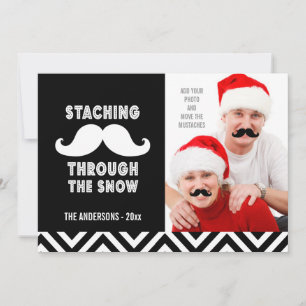 FUN MUSTACHE PHOTO HOLIDAY GREETING Chevron