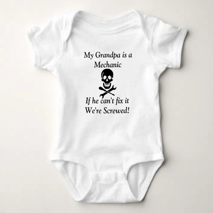 Bebé crezca Eslogan Body Suit si Grandad no arreglarlo todos somos atornillada 