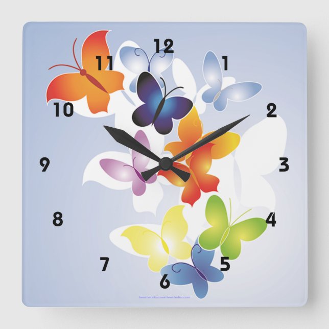 Fun 'N' Colorful Square Wall Clock (Front)