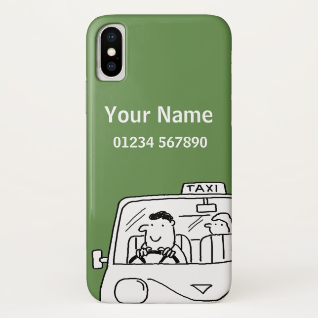 Fun Named Taxi Driver Theme Case-Mate iPhone Case (Back)
