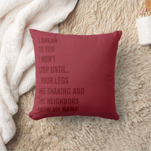 Fun Naughty Funny Valentines Day Wedding Pillow