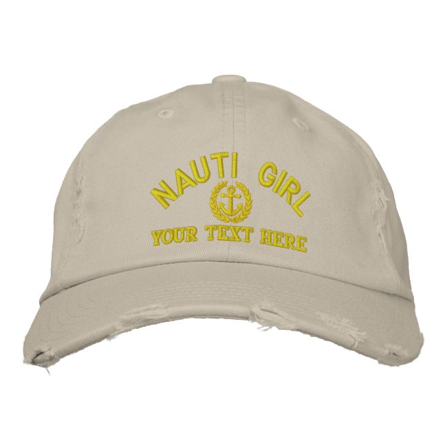 Fun naughty girls sailing captains embroidered baseball hat (Front)