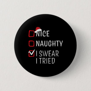 Fun Naughty Nice Christmas Family Pajama Men Women Button