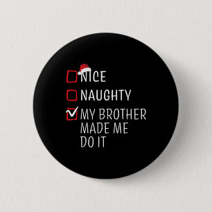 Fun Naughty Nice Christmas Family Pajama Men Women Button