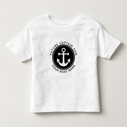 Fun Nautical Anchor Rope Captain Boat Name Toddler T_shirt