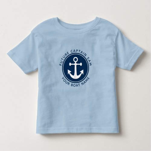 Fun Nautical Anchor Rope Navy Captain Boat Name Toddler T_shirt