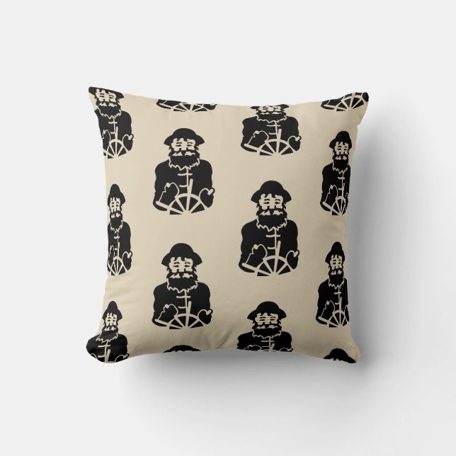 fun nautical CAPTAIN themed pattern | Throw Pillow (Front)