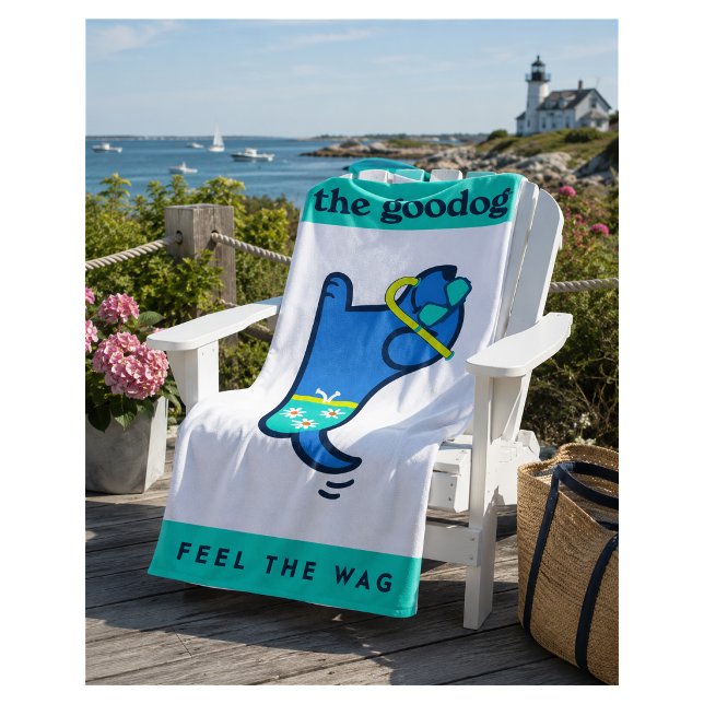 Fun Nautical Colorful Snorkel Pup Beach Towel (Creator Uploaded)