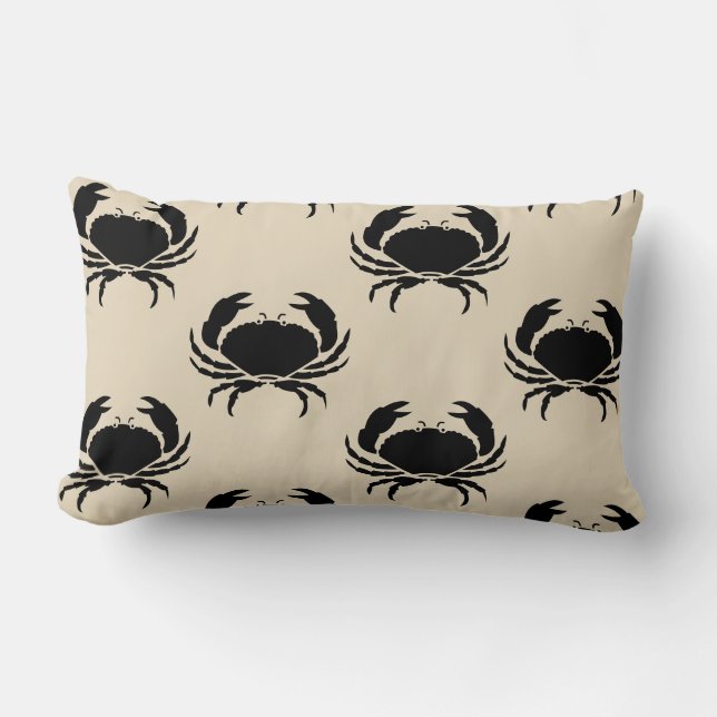 fun nautical CRAB themed pattern Lumbar Pillow (Front)