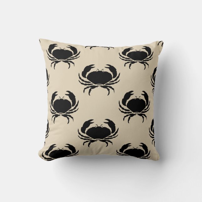 fun nautical CRAB themed pattern Throw Pillow (Front)
