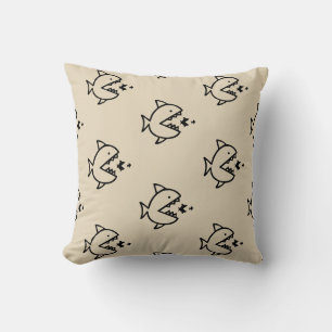 fun nautical FISH theme   Throw Pillow