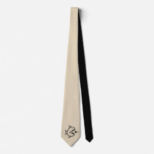 fun nautical image of a FISH chasing a fish Neck Tie