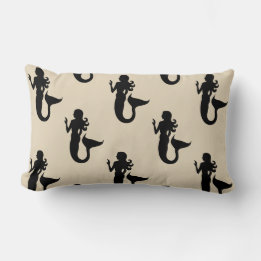 fun nautical MERMAID themed pattern | Lumbar Pillow