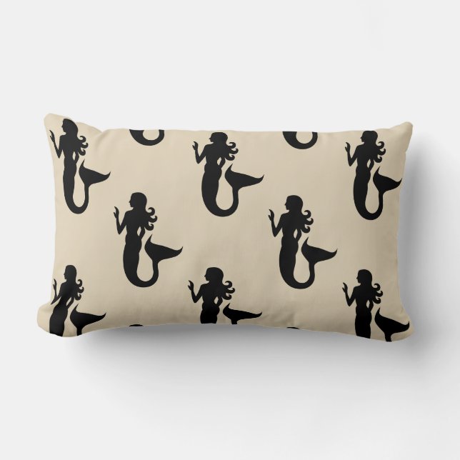 fun nautical MERMAID themed pattern | Lumbar Pillow (Front)