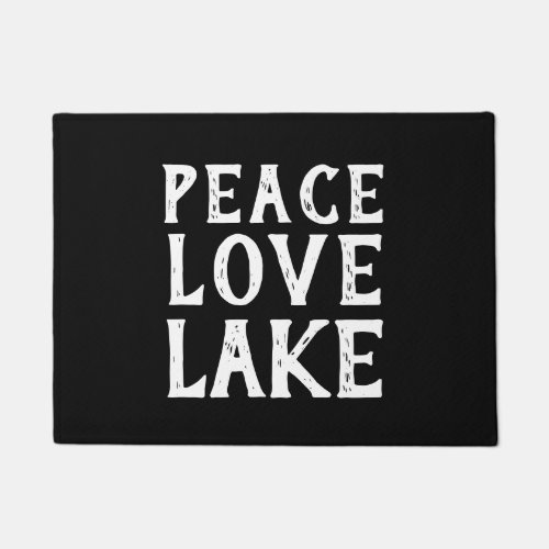 fun nautical PEACE _ LOVE _ LAKE  Doormat