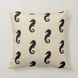fun nautical SEAHORSE themed pattern Throw Pillow