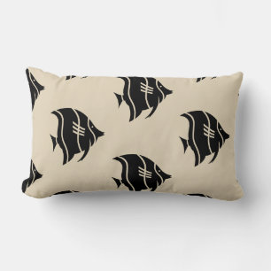 fun nautical striped fish themed pattern   lumbar pillow