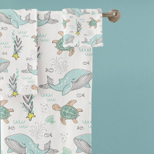 An Undersea Animal Shower Curtain, Red Sea Fish, Starfish, Scallop