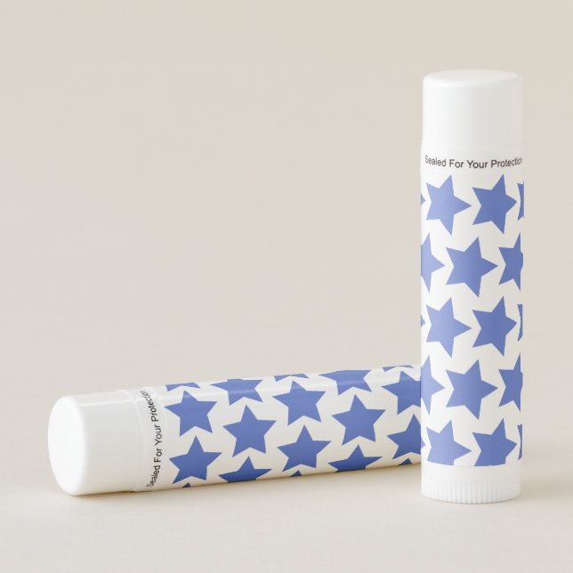 Fun Navy Blue Stars Pattern Lip Balm (Front)
