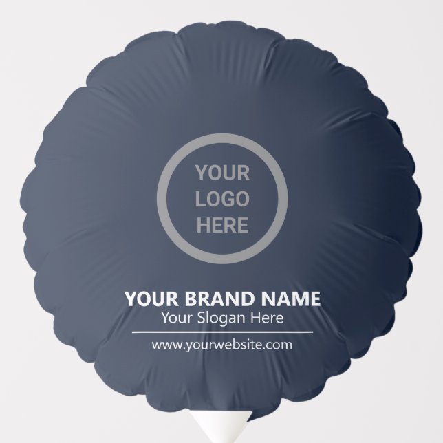 Fun Navy Blue Theme Custom Logo Branded Event Balloon (Front)