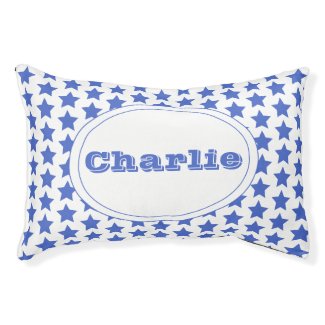Fun Navy Stars Pattern Personalized Indoor Dog Bed