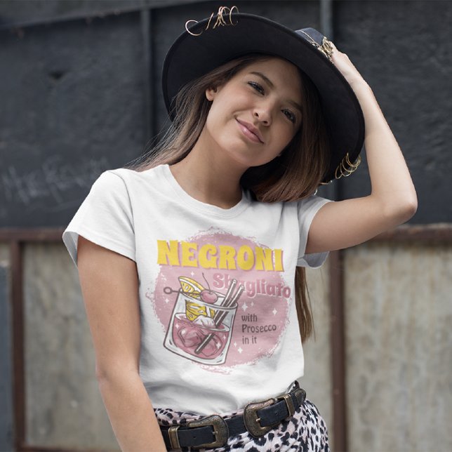Fun Negroni Sbagliato Girly Cocktail Party T-Shirt (Creator Uploaded)