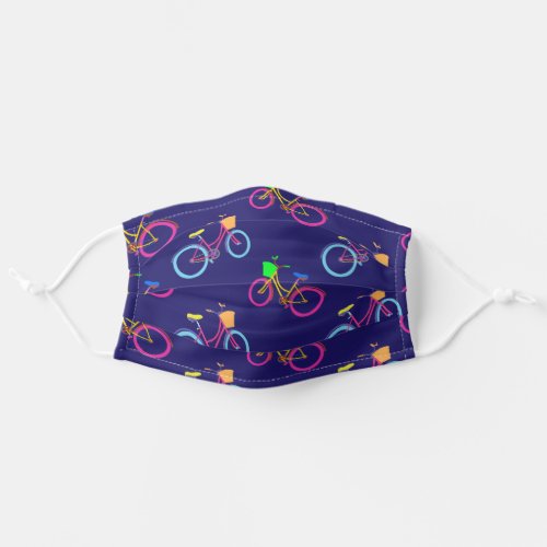 Fun Neon Bicycle Pattern Adult Cloth Face Mask