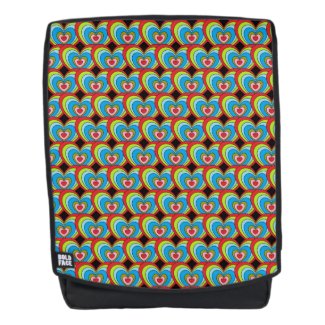 Rainbow Hearts Pattern Backpack