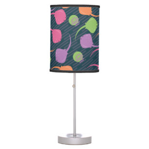 Fun Neon Stingray Colorful Pattern Table Lamp