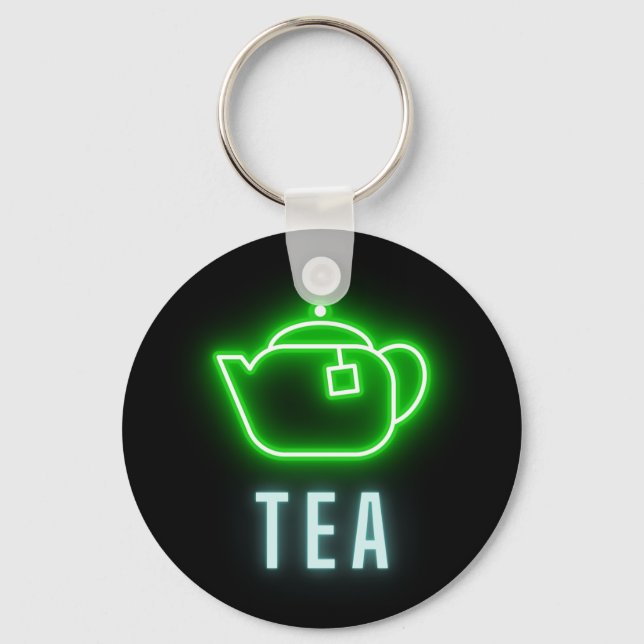 Fun Neon Teapot  Keychain (Front)