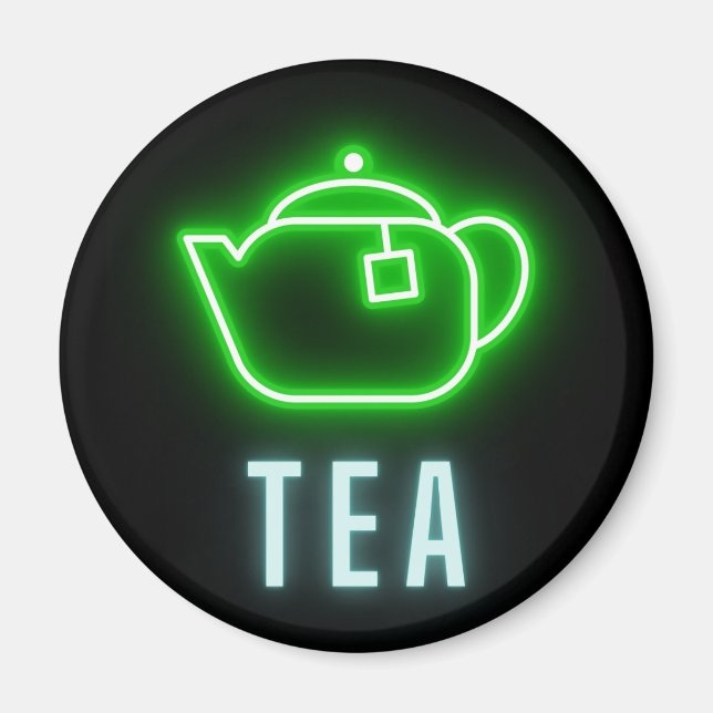Fun Neon Teapot   Magnet (Front)