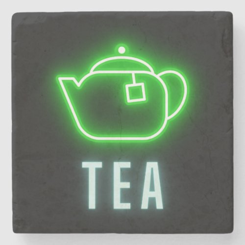 Fun Neon Teapot  Stone Coaster