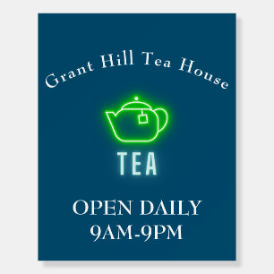 Fun Neon Teapot Tea Room Foamboard Sign