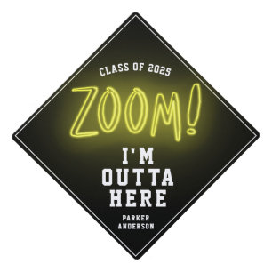 Fun Neon Zoom Cool Trendy Chic Modern Trendy Cool Graduation Cap Topper