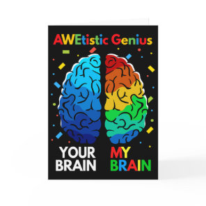 Fun Neurodiversity Autism Awareness Awetistic Geni Card