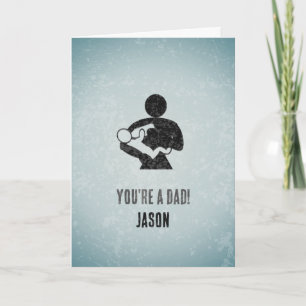 Fun New Father - Dad bottle-feeding baby Custom Card