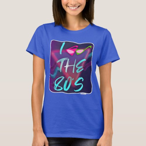 Fun New Wave Glasses Style 80s Love Design T_Shirt