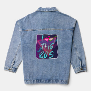 Fun New Wave I Heart Eighties Design Denim Jacket