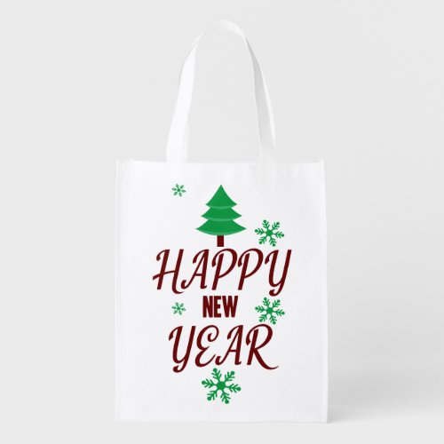 Fun New Years Celebration Reusable Grocery Bag