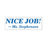 [ Thumbnail: Fun "Nice Job!" + Educator Name Rubber Stamp ]