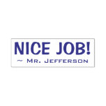 [ Thumbnail: Fun "Nice Job!" + Educator's Name Rubber Stamp ]